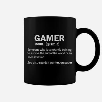 Funny Gamer Noun Definition Video Computers Gamer Meaning Coffee Mug | Crazezy