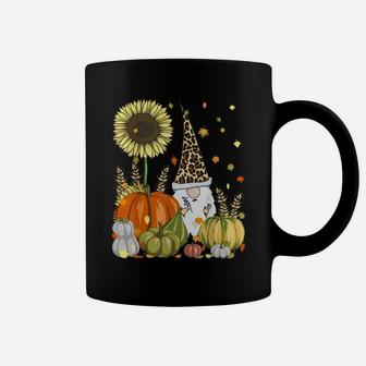 Funny Gnome Leopard & Pumpkin Sunflower Autumn Thanksgiving Coffee Mug | Crazezy CA