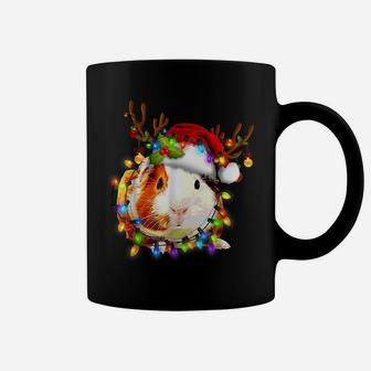 Funny Guinea Pig Christmas Reindeer Christmas Lights Pajama Coffee Mug | Crazezy