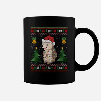 Funny Hedgehogs Xmas Gift Santa Hat Ugly Hedgehog Christmas Sweatshirt Coffee Mug | Crazezy DE