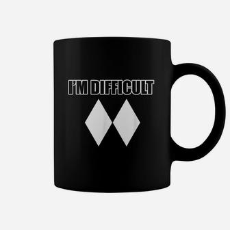 Funny Im Difficult Double Black Diamond Ski Coffee Mug - Thegiftio UK