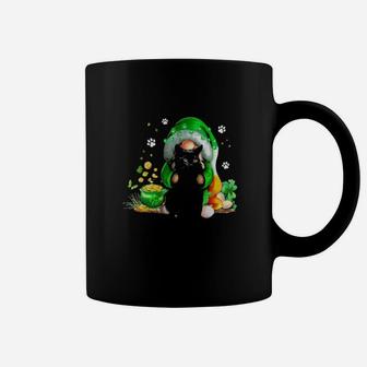 Funny Irish Gnome With Black Cat St Patricks Day Coffee Mug - Monsterry