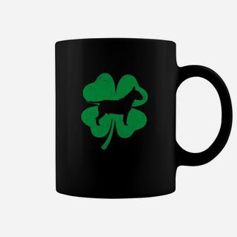 Funny Irish Shamrock Leaf Bull Terrier Dog Coffee Mug - Monsterry DE