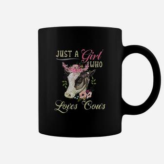 Funny Just A Girl Who Loves Cows Girls Coffee Mug | Crazezy DE