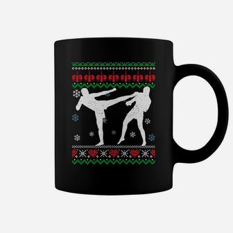 Funny Kickboxing Ugly Christmas Martial Arts Xmas Sport Sweatshirt Coffee Mug | Crazezy