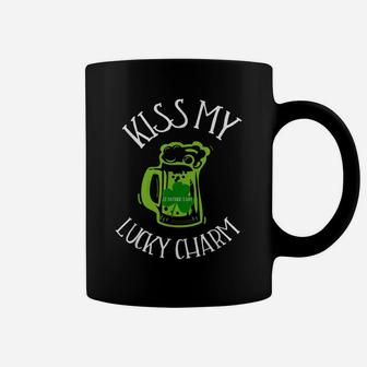 Funny Kiss My Lucky Charm St Patrick's Day Coffee Mug | Crazezy