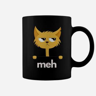 Funny Meh Cat Saying For Cat Lovers Animal Owner Coffee Mug | Crazezy CA