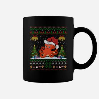 Funny Octopus Xmas Gift Santa Hat Ugly Octopus Christmas Sweatshirt Coffee Mug | Crazezy