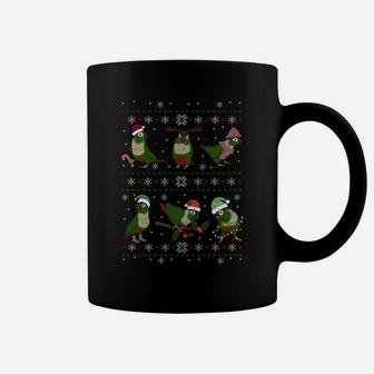 Funny Parrot Doodle Green Cheeked Conure Ugly Christmas Sweatshirt Coffee Mug | Crazezy