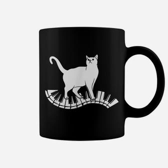 Funny Piano Music Cat Design Men Women Kids Cat Piano Lovers Coffee Mug | Crazezy