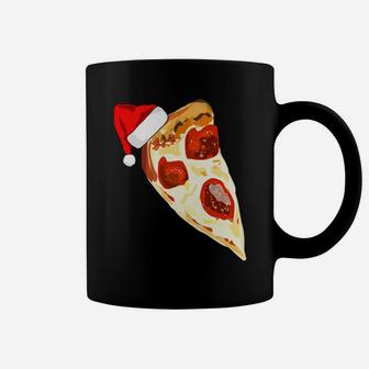 Funny Pizza Lover Santa Hat Christmas Pajama Pepperoni Gift Coffee Mug | Crazezy CA