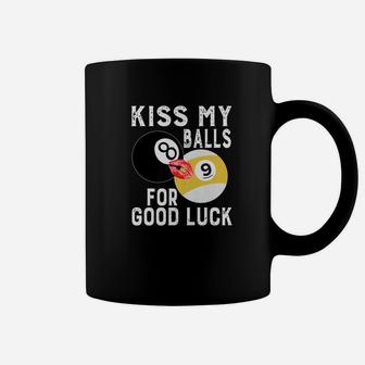 Funny Pool Billiard Kiss My Balls For Good Luck Coffee Mug - Thegiftio UK