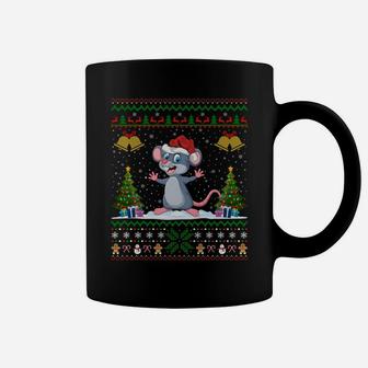 Funny Rat Mouse Xmas Gift Santa Hat Ugly Mouse Christmas Sweatshirt Coffee Mug | Crazezy
