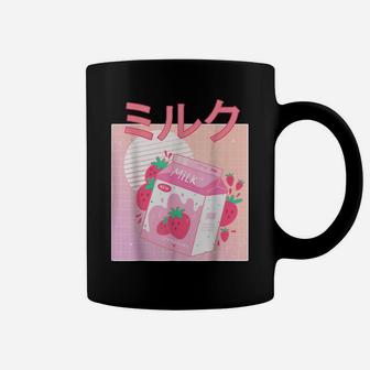 Funny Retro 90S Japanese Kawaii Strawberry Milk Shake-Carton Coffee Mug | Crazezy UK