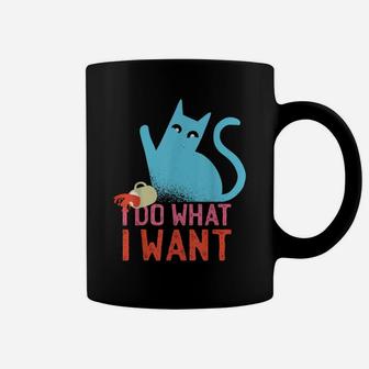 Funny Retro Rebel Cat I Do What I Want Cat Lovers Coffee Mug | Crazezy AU