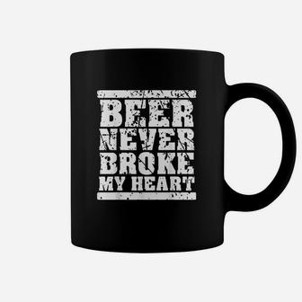 Funny Retro Vintage Beer Never Broke My Heart Beer Festival Coffee Mug | Crazezy