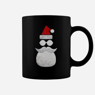Funny Santa Claus Face Sunglasses With Hat Beard Christmas Coffee Mug | Crazezy DE