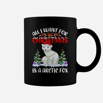 Funny Santa Hat All I Want For Christmas Is A Arctic Fox Coffee Mug | Crazezy DE