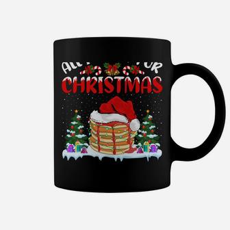 Funny Santa Hat All I Want For Christmas Is A Pancake Sweatshirt Coffee Mug | Crazezy