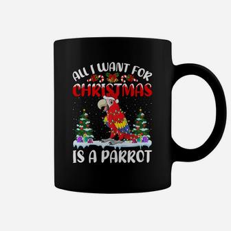 Funny Santa Hat All I Want For Christmas Is A Parrot Coffee Mug | Crazezy DE