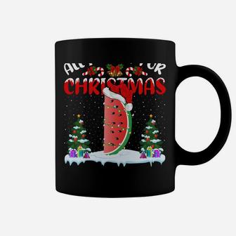 Funny Santa Hat All I Want For Christmas Is A Watermelon Coffee Mug | Crazezy