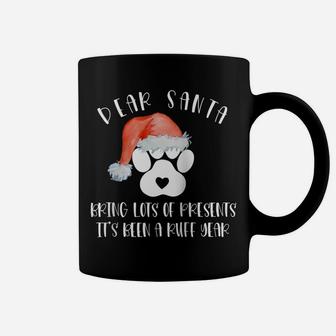 Funny Santa Hat Dog Cat Paw Print Tshirt Christmas Clothes Raglan Baseball Tee Coffee Mug | Crazezy