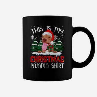 Funny Santa Hat Pit Bull Xmas This Is My Christmas Pajama Coffee Mug | Crazezy AU