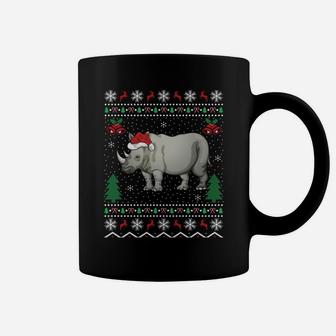 Funny Santa Rhinoceros Xmas Gift Ugly Rhino Christmas Coffee Mug | Crazezy UK