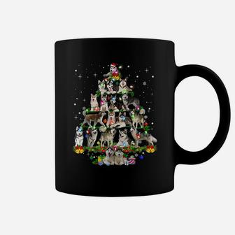 Funny Siberian Husky Christmas Tree Xmas Dog Dad Mom Coffee Mug | Crazezy AU