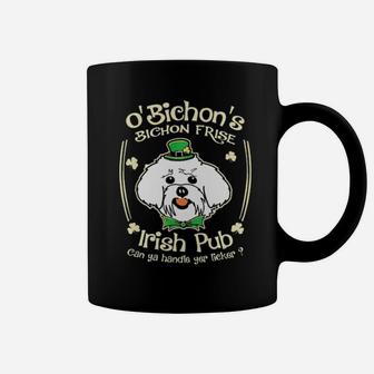 Funny St Patricks Day Bichon Frise Dog Irish Pub Coffee Mug - Monsterry