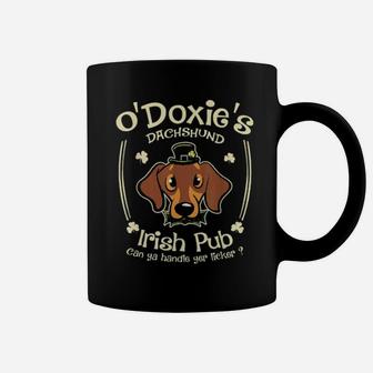 Funny St Patricks Day Dachshund Doxie Dog Irish Pub Coffee Mug - Monsterry