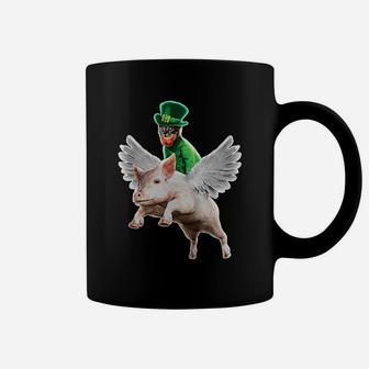 Funny St Patricks Day Flying Pig Leprechaun Ca Coffee Mug - Thegiftio UK