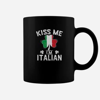 Funny St Patricks Day Kiss Me Im Italian Coffee Mug - Thegiftio UK