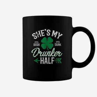 Funny St Patricks Day Shes My Drunker Half Coffee Mug - Thegiftio UK