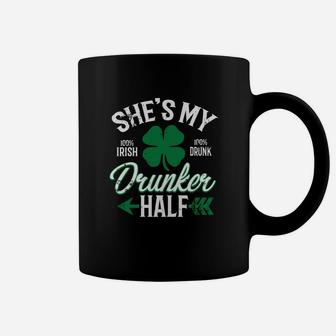 Funny St Patricks Day Shes My Drunker Half Coffee Mug - Thegiftio UK