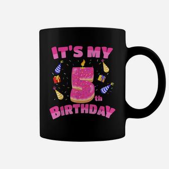 Funny Sweet Donut It's My 5Th Birthday 5 Yrs Old Gift Girls Coffee Mug | Crazezy