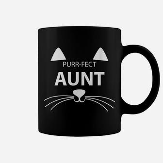 Funny T For Best Aunt Purr-Fect Aunt Cat Lovers With A Cute Coffee Mug | Crazezy CA