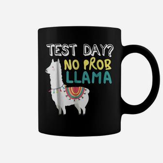 Funny Test Day Llama Teacher Exam Testing T-Shirt Teaching Coffee Mug | Crazezy