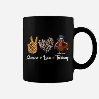 Funny Thanksgiving Peace Love Turkey Tee Coffee Mug | Crazezy