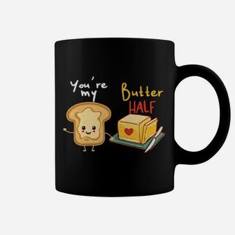Funny Valentines Humor Jokes Toast Butter Food Pun Coffee Mug - Monsterry