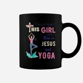 Funny Watercolor Girl Run On Jesus And Yoga Coffee Mug - Monsterry