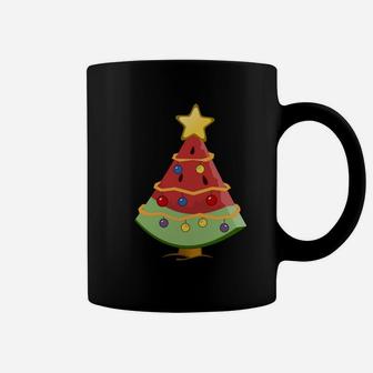 Funny Watermelon Christmas Tree With Lights Xmas Sweatshirt Coffee Mug | Crazezy