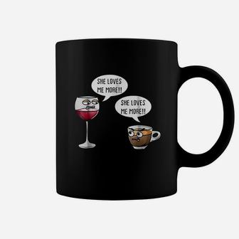 Funny Wine Vs Coffee Coffee Mug | Crazezy UK