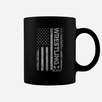 Funny Wrestling American Flag Men Women Kids Coffee Mug | Crazezy
