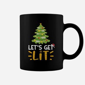 Funny Xmas Drunk Let's Get Lit - Christmas Drinking Sweatshirt Coffee Mug | Crazezy