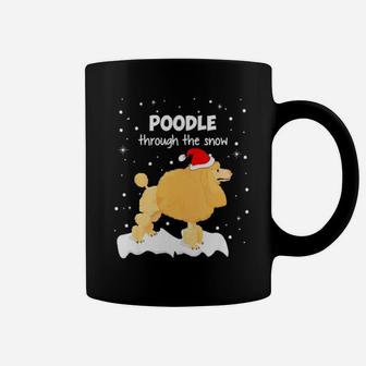Funny Xmas Gift Idea Dog Lover Poodle Through The Snow Coffee Mug - Monsterry DE