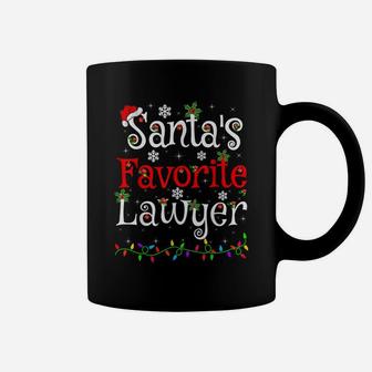 Funny Xmas Lighting Santa's Favorite Lawyer Christmas Coffee Mug | Crazezy