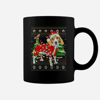 Funny Xmas Lighting Ugly Santa Beagle Christmas Sweatshirt Coffee Mug | Crazezy AU