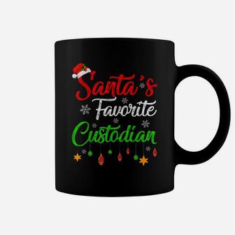 Funny Xmas Santa's Favorite Custodian Christmas Coffee Mug | Crazezy AU