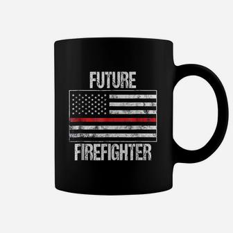 Future Firefighter Us Red Line Flag Fireman Coffee Mug | Crazezy